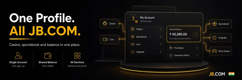 One JB.COM profile connects casino and sports in India